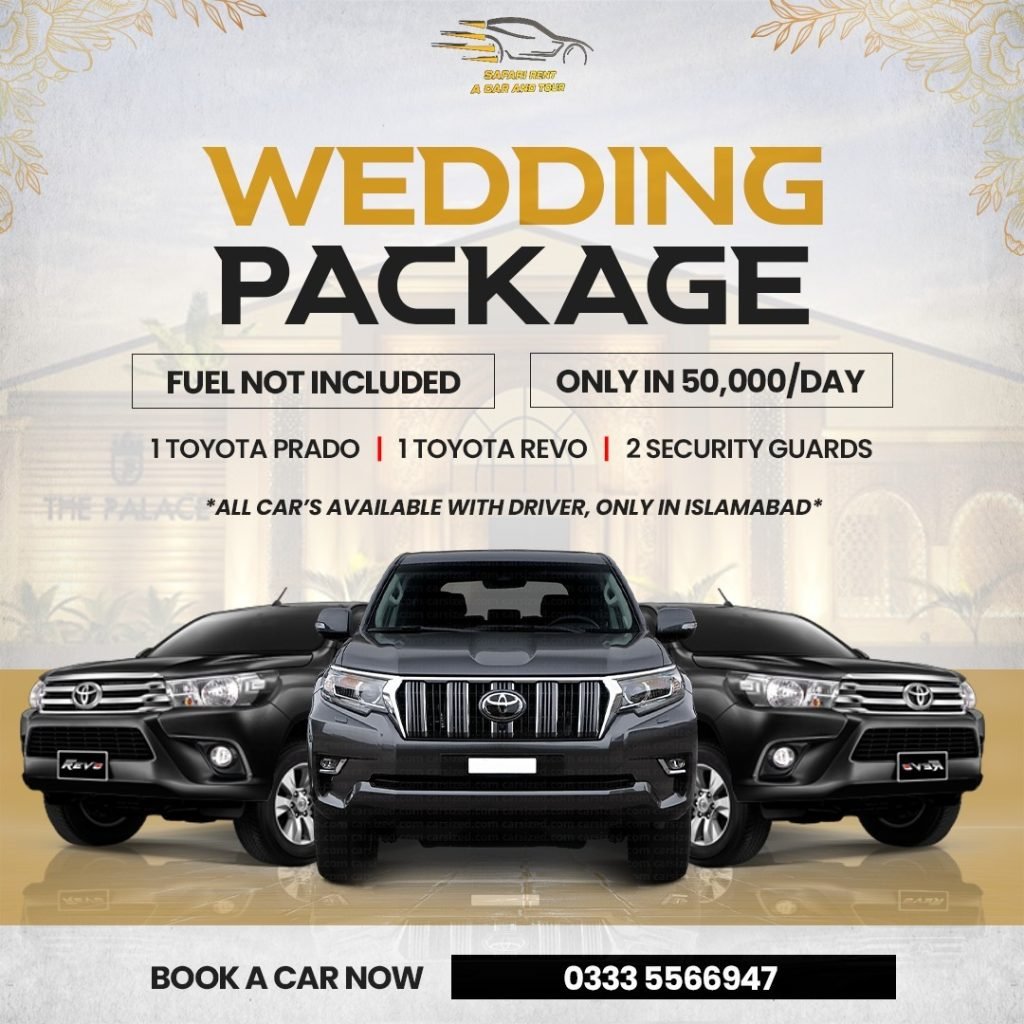 rent a car for wedding in islamabad